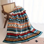 Aonana Bohemian Geometric Stripe Flannel Throw Blanket