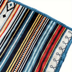Aonana Bohemian Geometric Stripe Flannel Throw Blanket