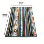 Aonana Bohemian Geometric Stripe Flannel Throw Blanket
