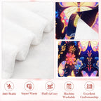Aonana Secret Garden Butterfly & Floral Soft Cozy Flannel Throw Blanket