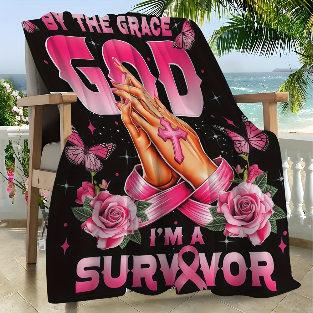 Aonana Christian Faith Flannel Throw Blanket