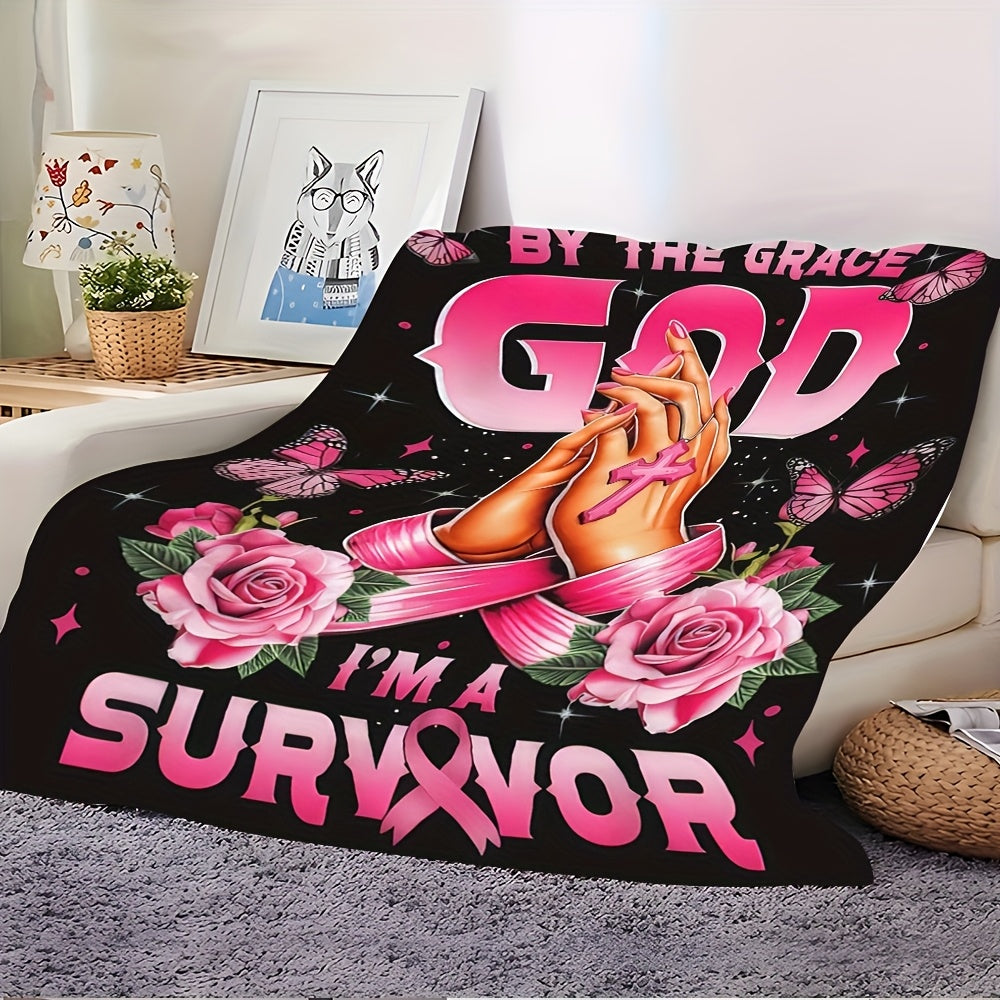 Aonana Christian Faith Flannel Throw Blanket