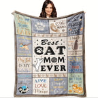 Aonana "Best Cat Mom Ever" Flannel Blanket