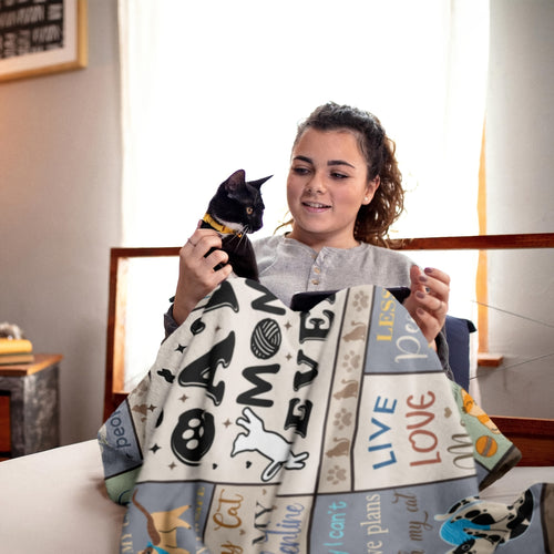 Aonana "Best Cat Mom Ever" Flannel Blanket