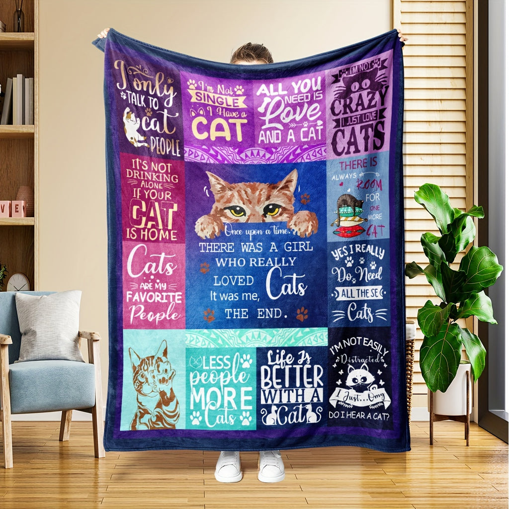 Aonana Cat Lover Gifts Cozy Flannel Blanket