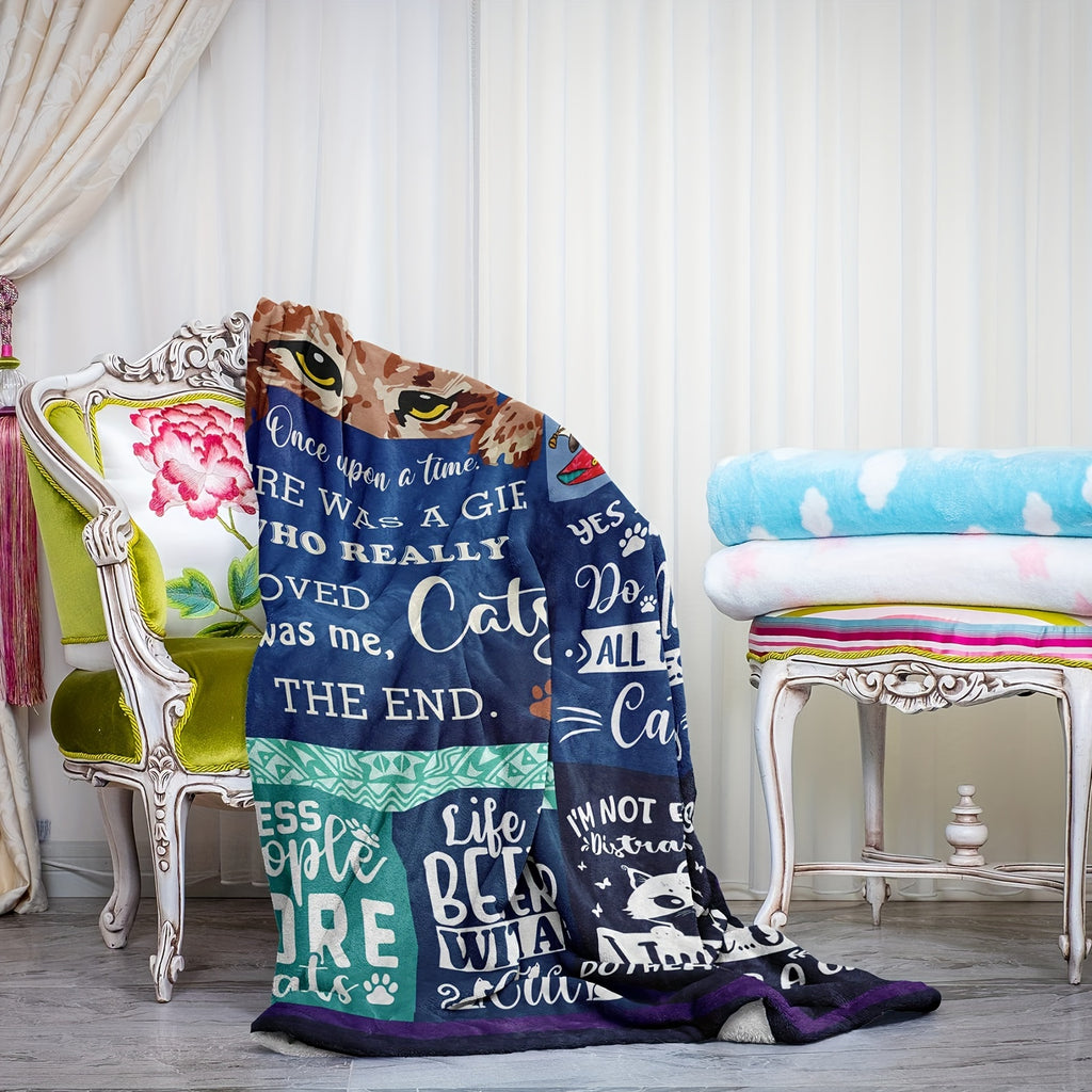 Aonana Cat Lover Gifts Cozy Flannel Blanket