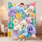 Aonana Cute Dogs Group Gifts Cozy Flannel Throw Blanket