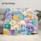 Aonana Cute Dogs Group Gifts Cozy Flannel Throw Blanket