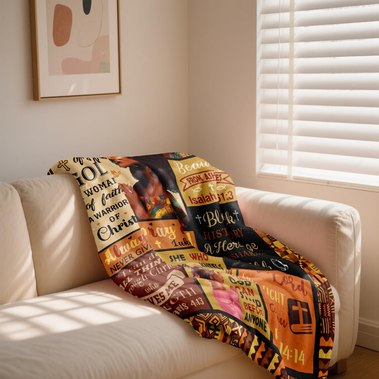 Aonana Christian Religious “I Am a Child of God” Flannel Blanket