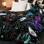 Aonana Glam Style Cryptids Print Cozy Flannel Throw Blanket