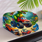 Aonana Dinosaur & Monster Truck Cozy Flannel Throw Blanket
