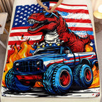 Aonana Red Dinosaur Cozy Flannel Throw Blanket