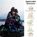 Aonana Cyberpunk Dinosaur Print Cozy Flannel Throw Blanket