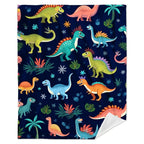 Aonana Colorful Dinosaur Cozy Flannel Throw Blanket