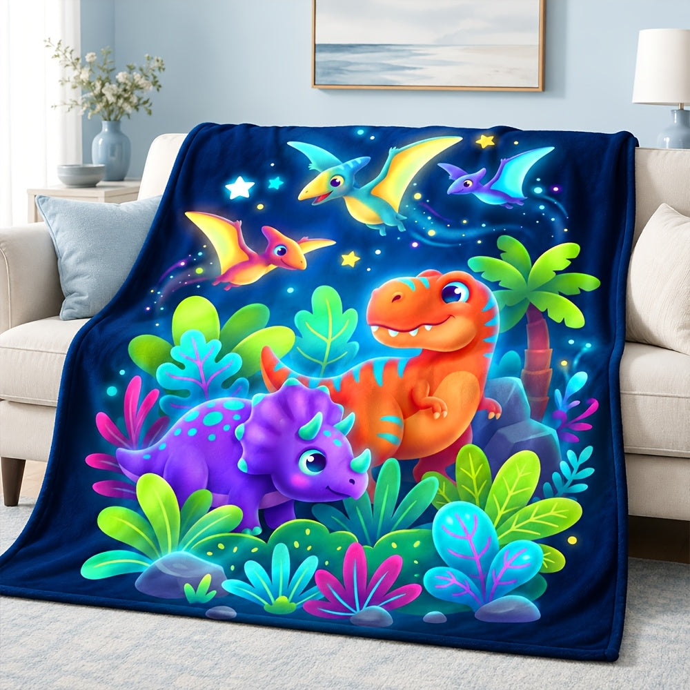 Aonana Fantasy Gaming Dinosaur Cozy Flannel Throw Blanket