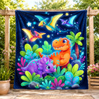 Aonana Fantasy Gaming Dinosaur Cozy Flannel Throw Blanket