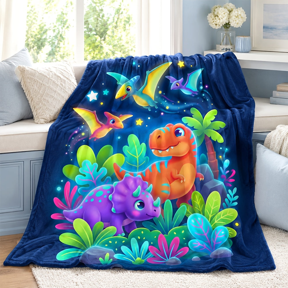 Aonana Fantasy Gaming Dinosaur Cozy Flannel Throw Blanket