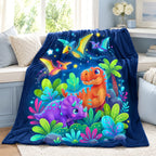 Aonana Fantasy Gaming Dinosaur Cozy Flannel Throw Blanket