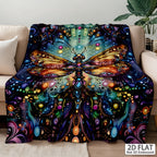 Aonana Bohemian Dragonfly Print Flannel Throw Blanket