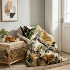 Aonana Go Fishing Bass Deer Flannel Throw Blanket