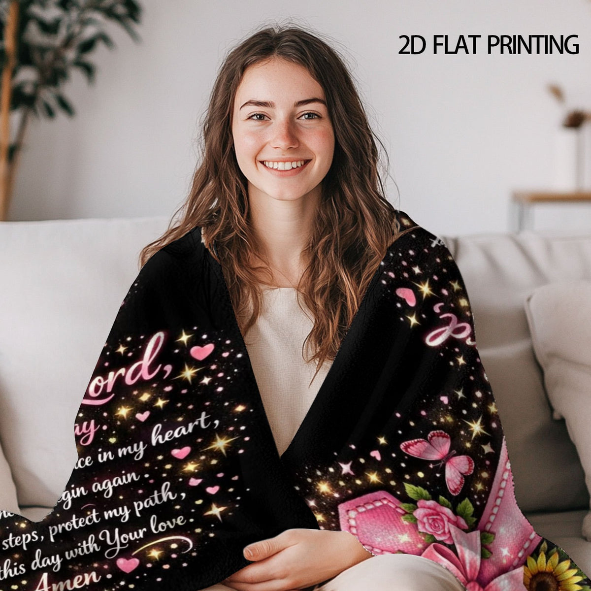 Aonana Christian “Thank You Lord” Printed Flannel Blanket