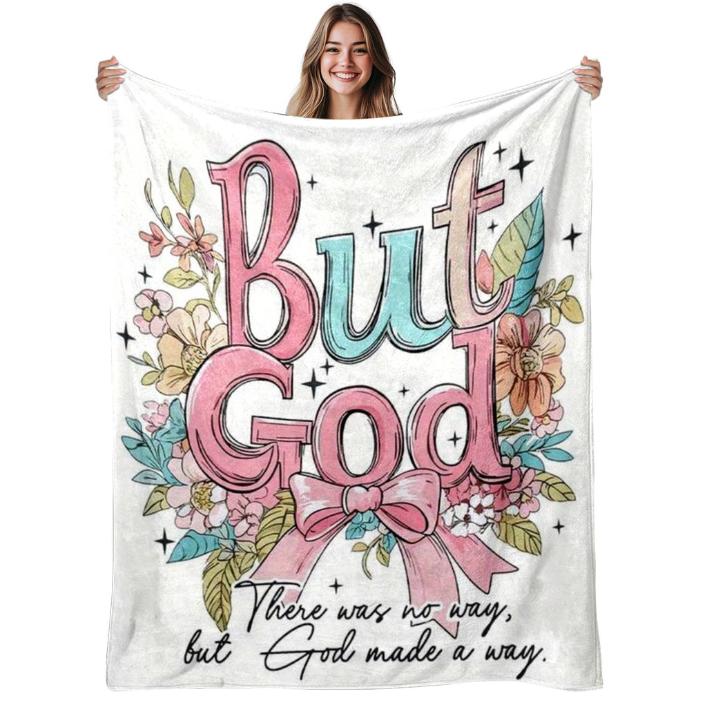 Aonana Christian “But God Made A Way” Printed Flannel Blanket