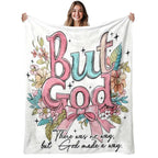 Aonana Christian “But God Made A Way” Printed Flannel Blanket