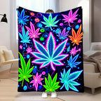 Aonana Secret Garden Leaf Art Soft Cozy Flannel Throw Blanket