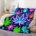 Aonana Secret Garden Leaf Art Soft Cozy Flannel Throw Blanket