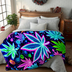 Aonana Secret Garden Leaf Art Soft Cozy Flannel Throw Blanket
