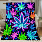 Aonana Secret Garden Leaf Art Soft Cozy Flannel Throw Blanket