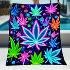 Aonana Secret Garden Leaf Art Soft Cozy Flannel Throw Blanket