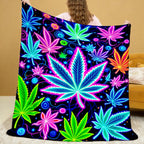 Aonana Secret Garden Leaf Art Soft Cozy Flannel Throw Blanket