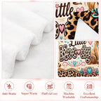 Aonana Cute Highland Cow Coffee Leopard Print Flannel Throw Blanket