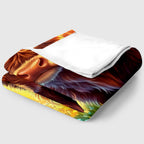 Aonana Wildflower Highland Cow Flannel Blanket