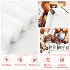 Aonana Highland Cow Coffee Lover Flannel Throw Blanket