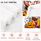 Aonana Halloween Highland Cow with Witch Hat Flannel Throw Blanket