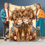 Aonana Twin Highland Cow Flannel Blanket