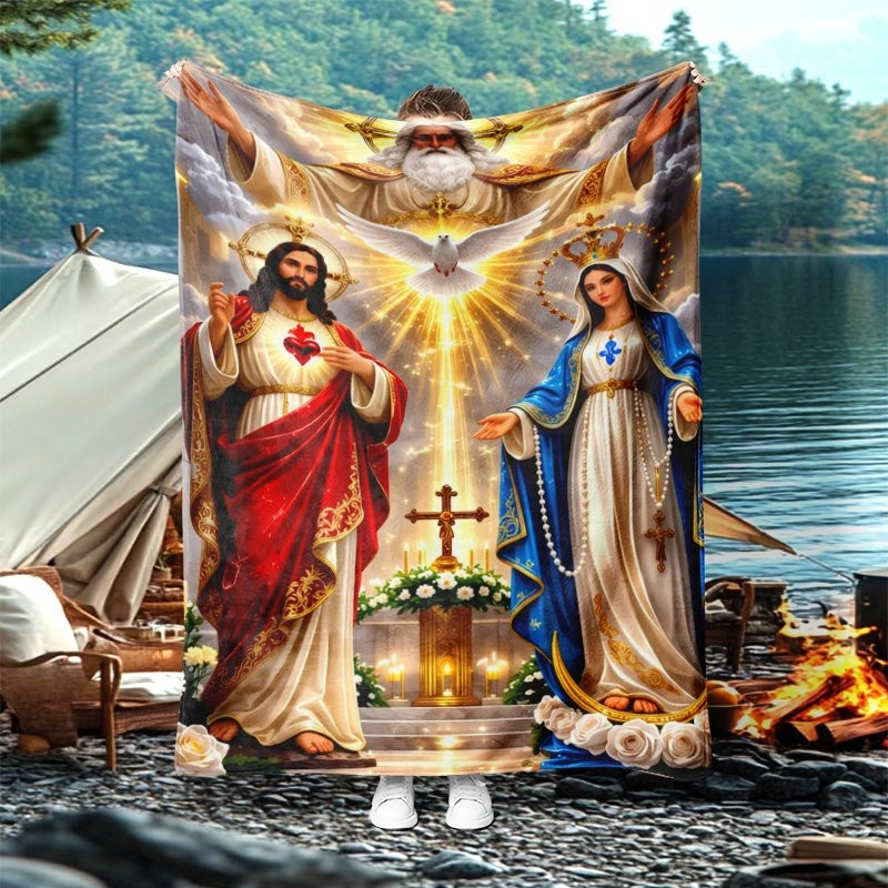 Aonana Holy Family Flannel Throw Blanket