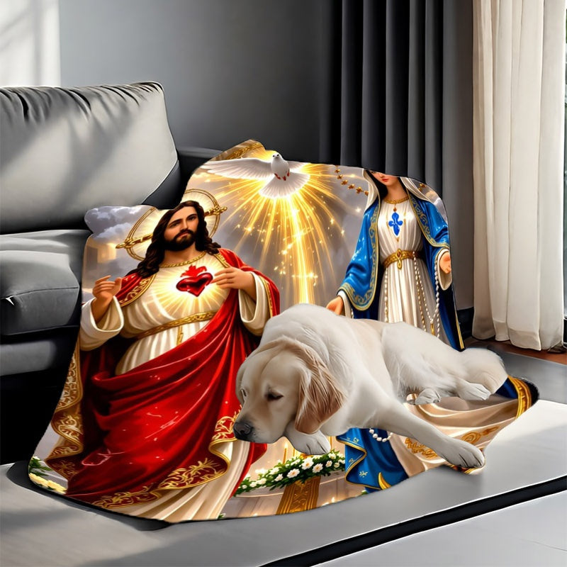 Aonana Holy Family Flannel Throw Blanket