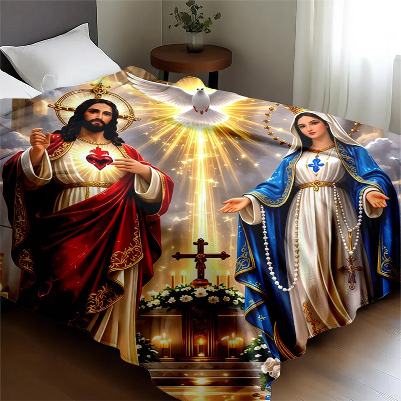 Aonana Holy Family Flannel Throw Blanket
