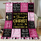 Aonana Christian “I Can Do All Things” Printed Flannel Blanket