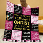 Aonana Christian “I Can Do All Things” Printed Flannel Blanket