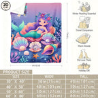 Aonana Mermaid Underwater Cozy Flannel Throw Blanket