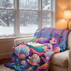 Aonana Mermaid Underwater Cozy Flannel Throw Blanket