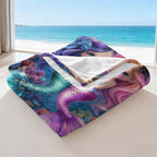 Aonana Mermaid Sisters Cozy Flannel Throw Blanket