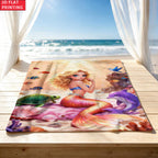 Aonana Coastal Mermaid Cozy Flannel Throw Blanket
