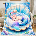 Aonana Cute Sleeping Mermaid Cozy Flannel Throw Blanket