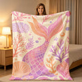 Aonana Luxury Mermaid Tail Cozy Flannel Throw Blanket