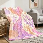 Aonana Luxury Mermaid Tail Cozy Flannel Throw Blanket